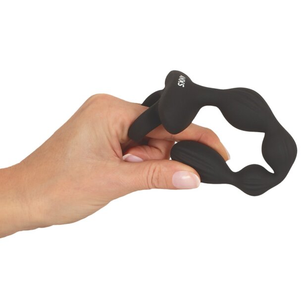 ANOS Perles Anales Flexibles avec Vibrations Sautillantes Noir 21,1 cm Ø 2,6 cm