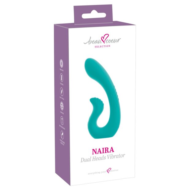 beau coeur Naira Flexibler Doppelvibrator Türkis 17,5 cm