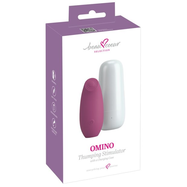 beau coeur Omino Stimulateur externe avec boîtier de chargement Rose 10,1 cm Ø 4,3 cm