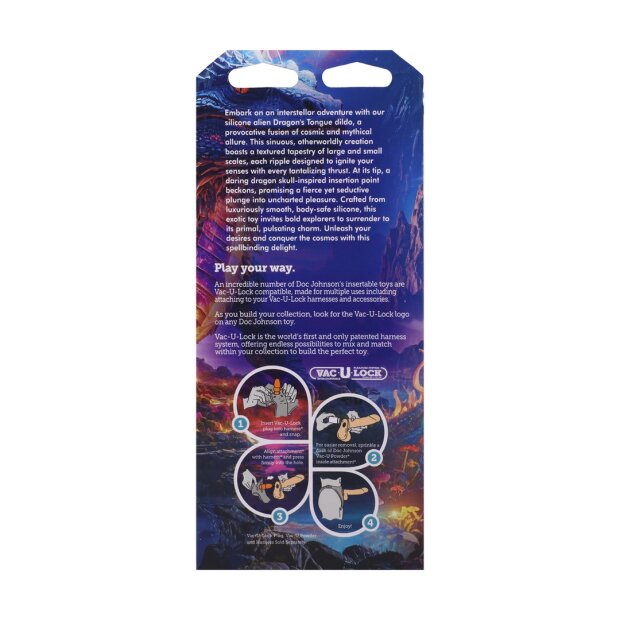 Doc Johnson Fantasy Fuckers Dragons Tongue Glow in the Dark Multicolor 15.8 cm