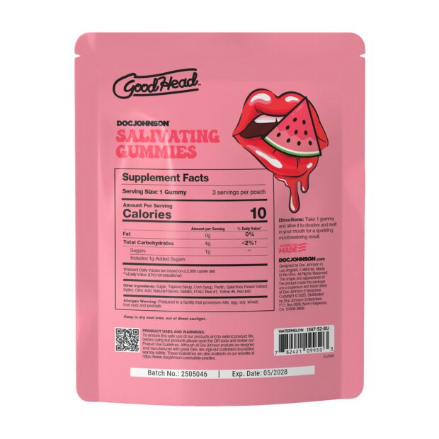 Doc Johnson Salivating Gummies Watermelon 24 Packs of 12 g