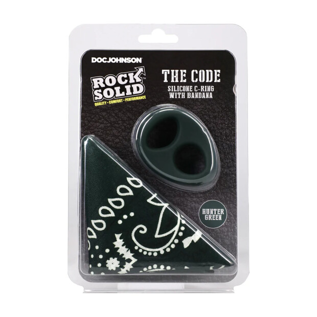 Doc Johnson The Code Silikon-Penisring mit Bandana Grün Ø 4,6 cm