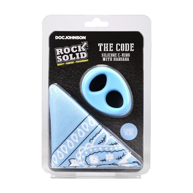 Doc Johnson The Code Silikon-Penisring mit Bandana Blau Ø 4,6 cm