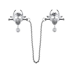 Kiotos Demonic Bull Mask Nippelklemmen Silber