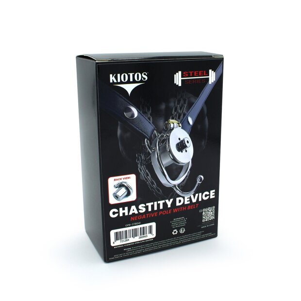 Kiotos Cage de Chasteté avec tige urétrale amovible et ceinture Argenté Ø 2,5 cm