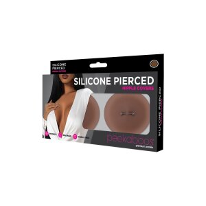 Peekaboo Silicone Pierced Nipple Covers Brown