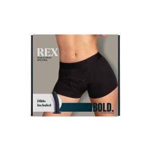 Dream Toys Rex Short strap-on avec dildo Noir M 15,5 cm...