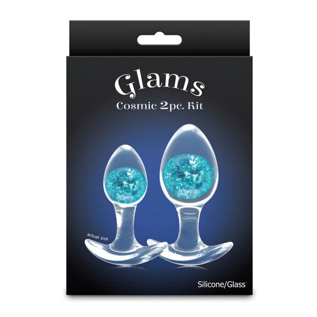 NS Novelties Glams Cosmic Anal Plugs 2-Piece Blue
