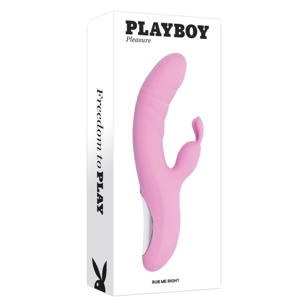 Evolved Playboy Rub Me Right Vibromasseur Rabbit Rose 23,2 cm