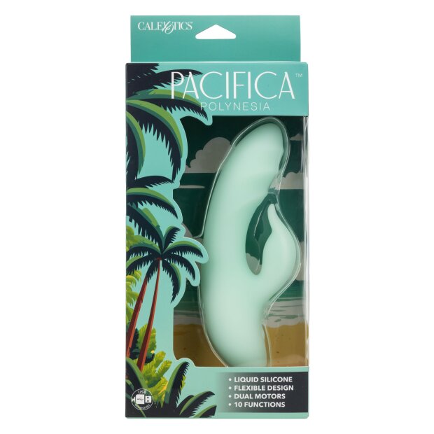 CalExotics Polynesia Vibromasseur avec Stimulation Clitoridienne Turquoise 16,5 cm