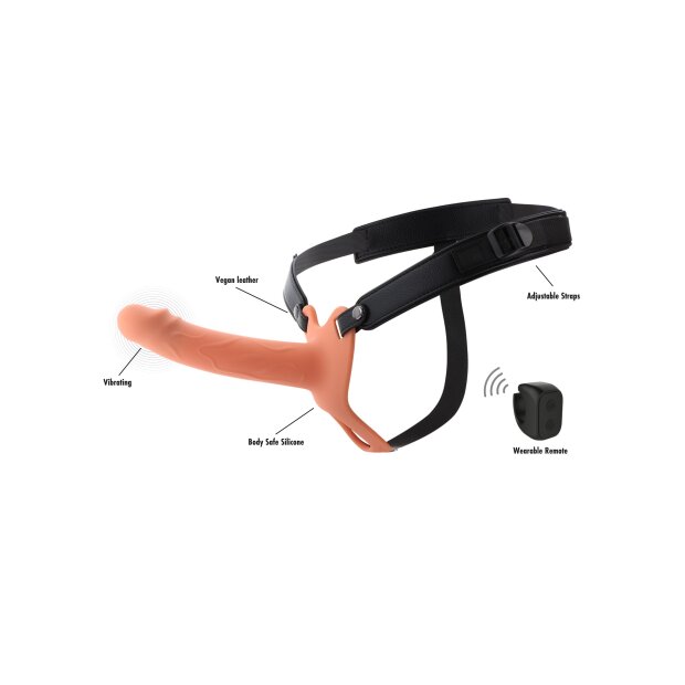 Hidden Desire INFERNO Hollow Vibrating Strap-On with Remote Control