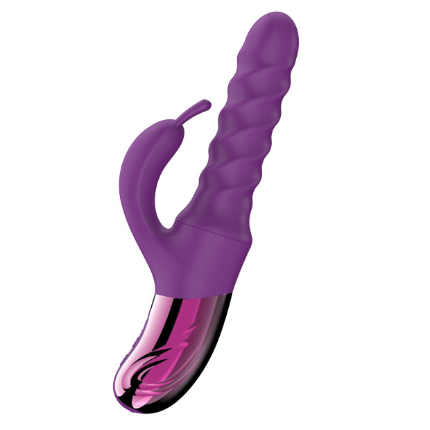 She.E.O. Swirl Thrusting Rabbit Vibrator Purple 26 cm