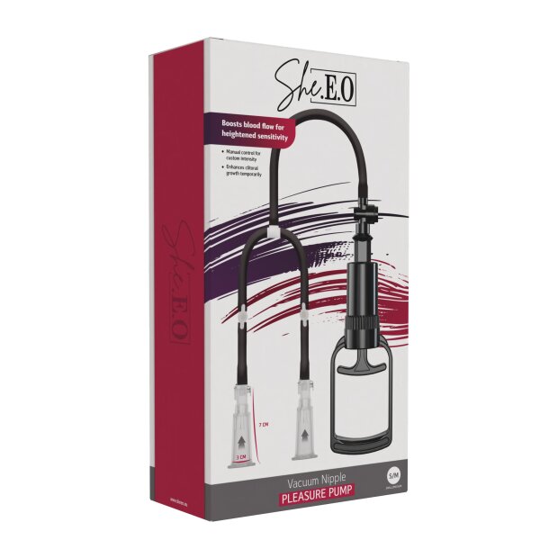 She.E.O. Pompe à Vide de Plaisir pour Mamelons Noire S-M Ø 3 cm