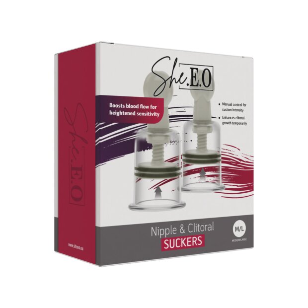 She.E.O. Sauger für Brustwarzen und Klitoris Weiß M-L Ø 5 cm