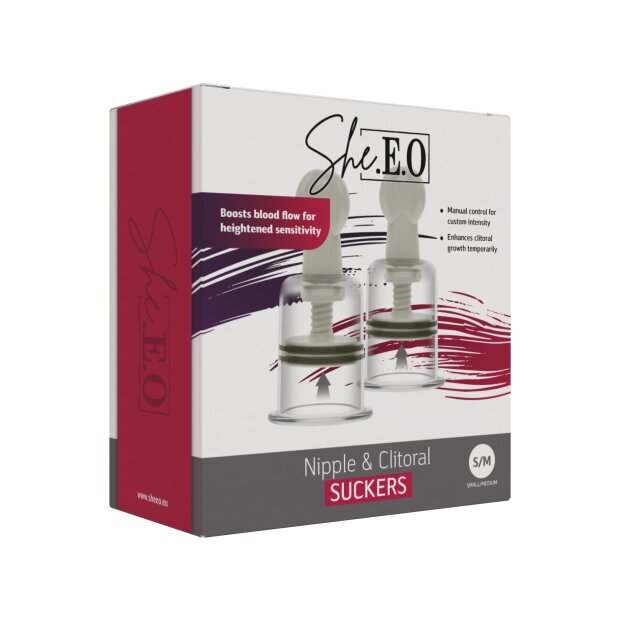 She.E.O. Suceurs pour Mamelons et Clitoris Blancs S-M Ø 4 cm