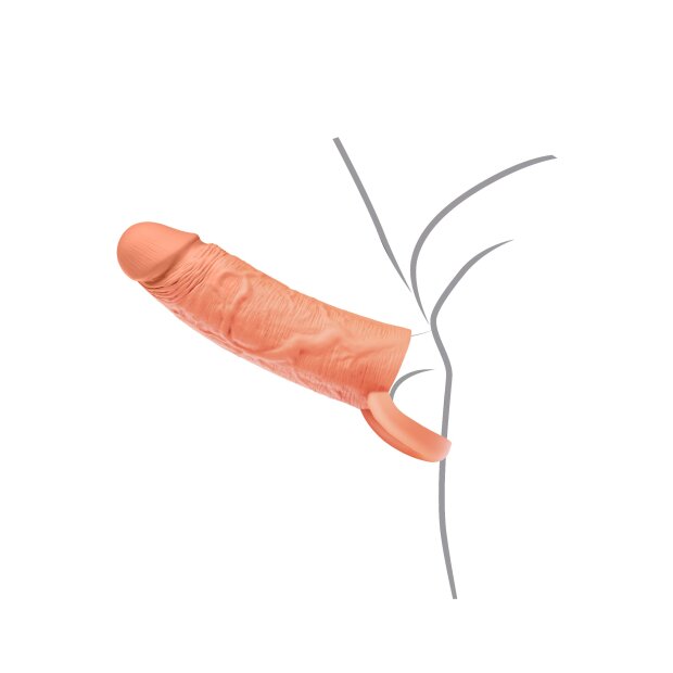 Hidden Desire Inferno Manchon pour pénis en silicone liquide Beige 15 cm Ø 4 cm