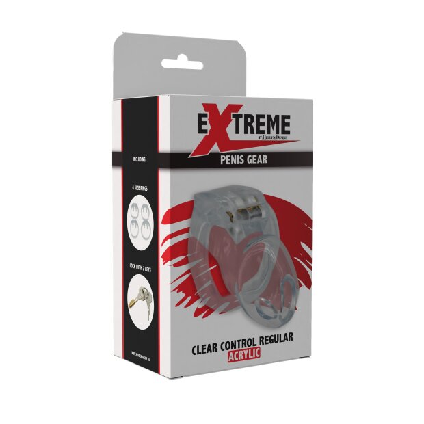 Hidden Desire Clear Control Cock Cage Regular Transparent 9 cm