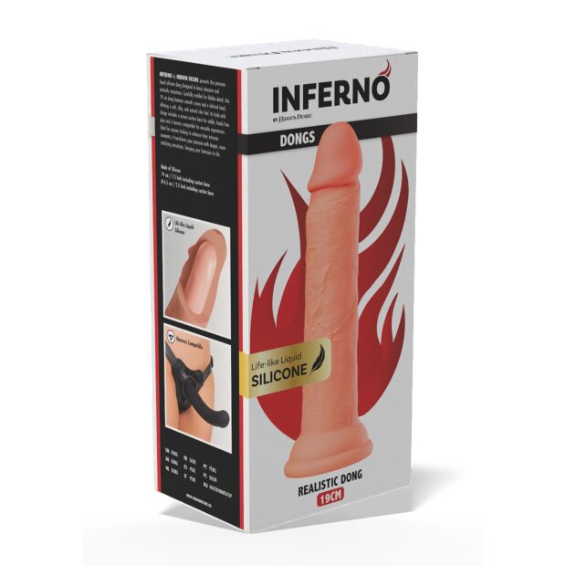 Hidden Desire Inferno Realistischer Dildo mit Saugnapf Beige 19 cm