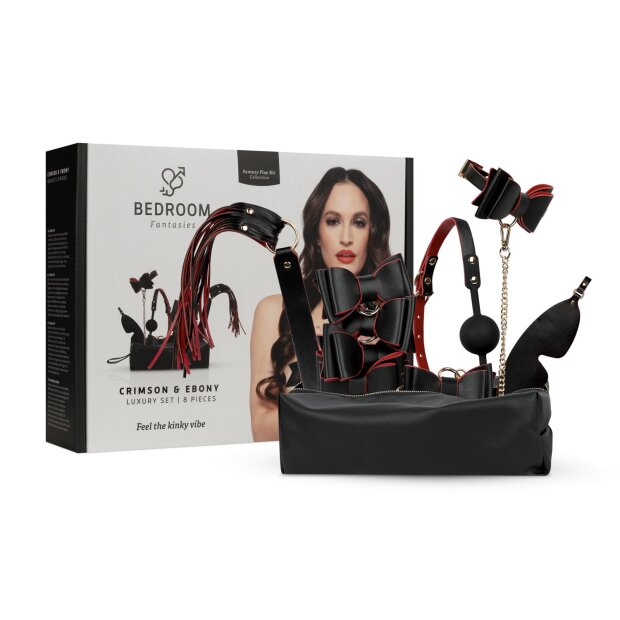 Bedroom Fantasies Crimson & Ebony Set de bondage 8 pièces Multicolore