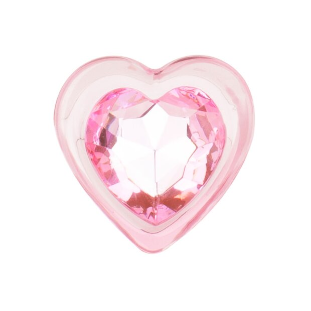 Easytoys Plug Anal en Verre avec Base en Forme de Cœur Rose Ø 3,9 cm