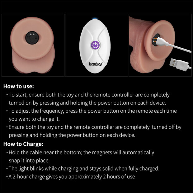 Love Toy Gode avec vibration et télécommande