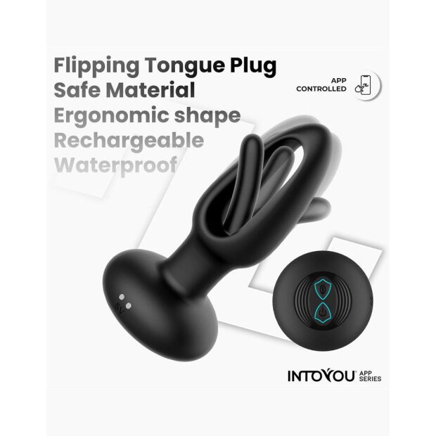 INTOYOU Analplug Ø 4 cm mit App Steuerung Schwarz