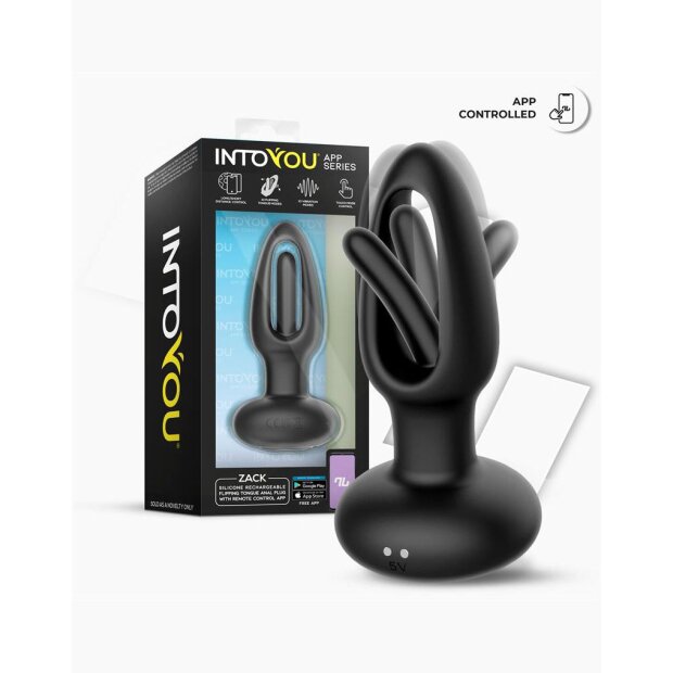INTOYOU Analplug Ø 4 cm mit App Steuerung Schwarz