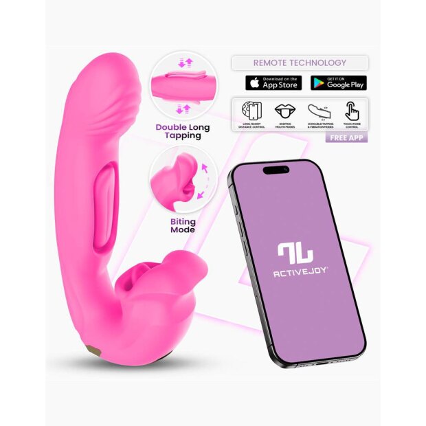 INTOYOU Doppel Vibrator mit App Steuerung 19 cm Pink