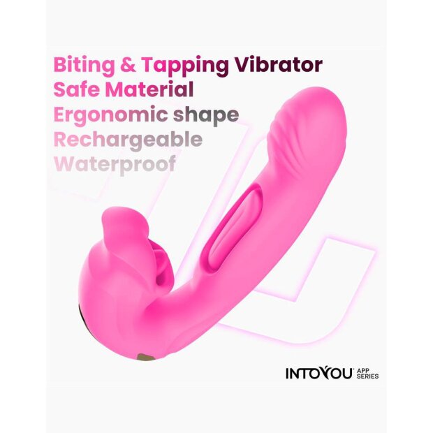 INTOYOU Doppel Vibrator mit App Steuerung 19 cm Pink