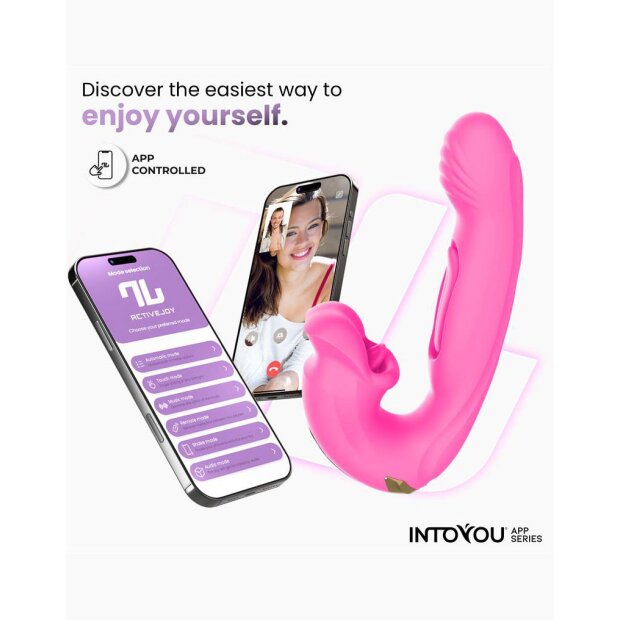 INTOYOU Doppel Vibrator mit App Steuerung 19 cm Pink