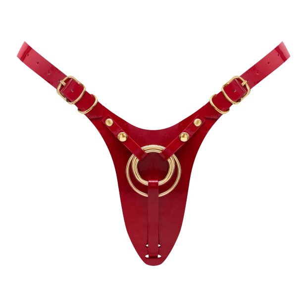 Strap-On-Me Kunstleder-Harness Fabulous Rot Gold One Size