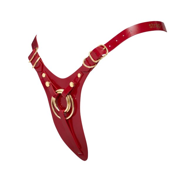 Strap-On-Me Kunstleder-Harness Fabulous Rot Gold One Size