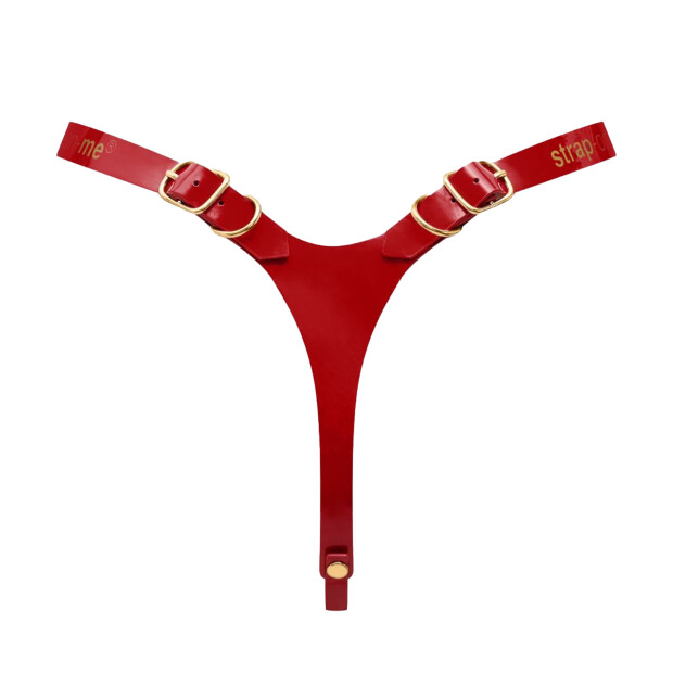 Strap-On-Me Kunstleder-Harness Fabulous Rot Gold One Size