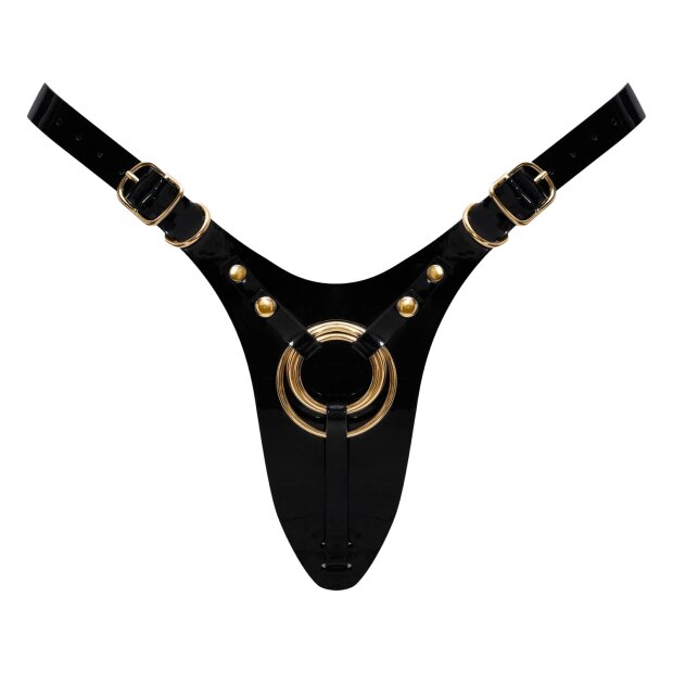 Strap-On-Me Kunstleder-Harness Fabulous Schwarz Gold One Size
