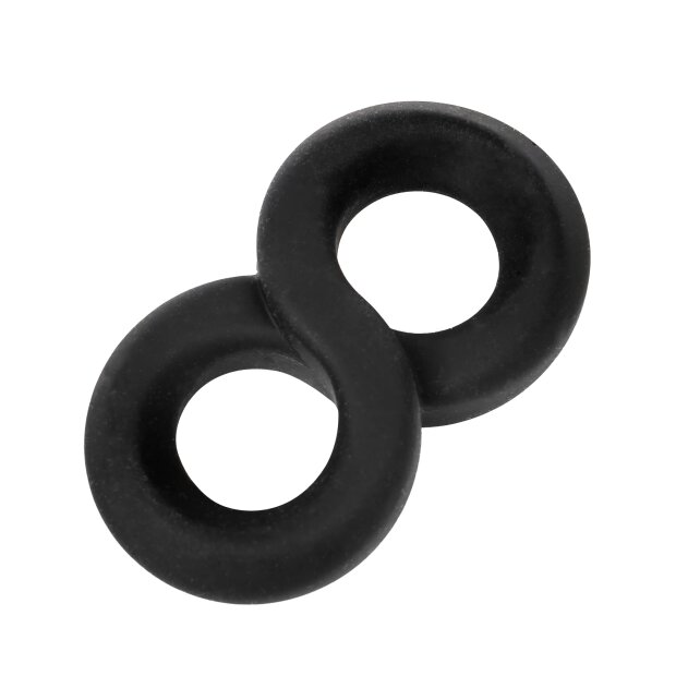 Rimba Anneau de Pénis en Forme de 8 en Silicone Noir Ø 2 cm