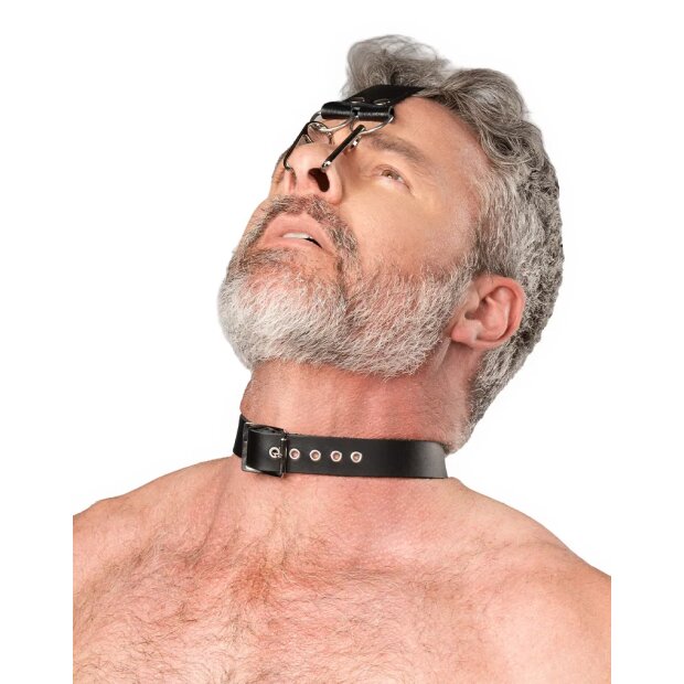 Rimba Kopfharness aus Leder mit Nasenhaken Schwarz