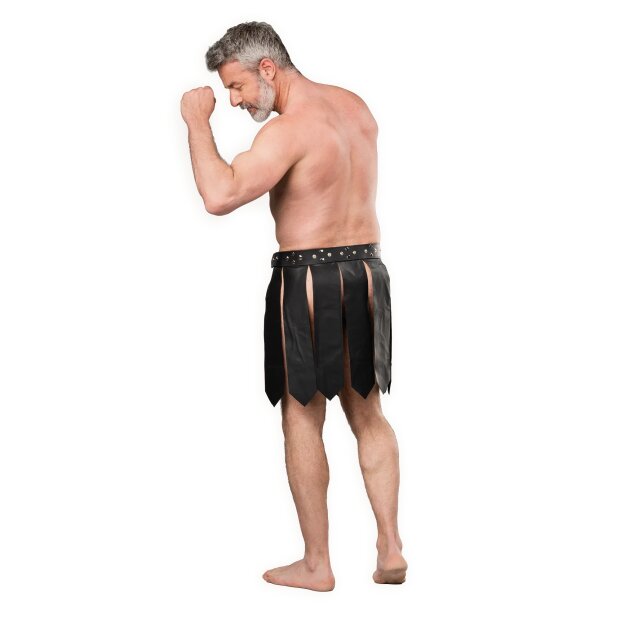 Rimba Jupe en cuir pour homme Noir Taille unique