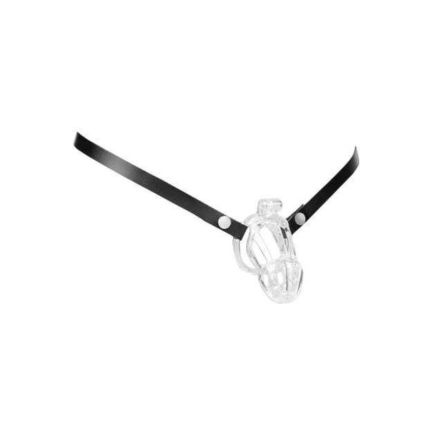 Rimba Leather Waist Belt for Cock Cages Black Plus Size