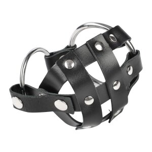 Rimba Leder-Hodenkäfig mit Spikes M-L Schwarz
