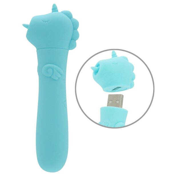 Unihorn Mini vibromasseur avec motif licorne bleu