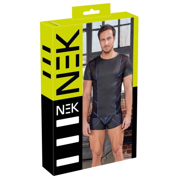 NEK Form-Fitting Short-Sleeve Shirt Black Blue XL