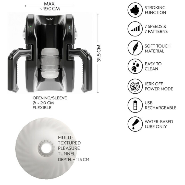 You2Toys Leistungsstarker Masturbator 28 cm Schwarz