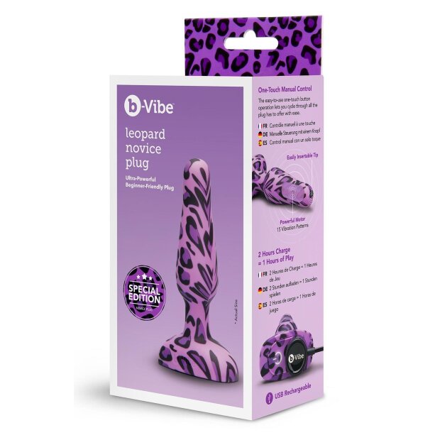 b-Vibe Novice Leopard Plug anal vibrant