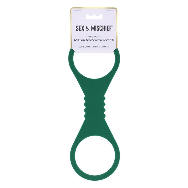 Sportsheets Indica Silicone Handcuffs Large Green