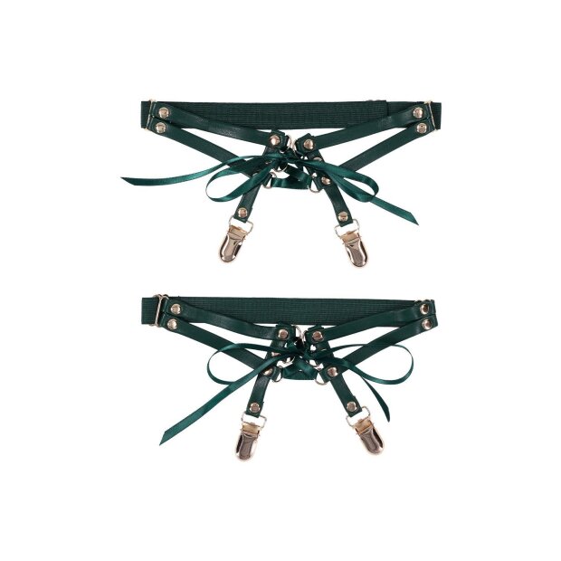 Sportsheets Indica Lace-Up Garters Green One Size