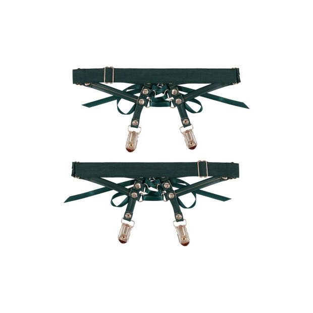 Sportsheets Indica Lace-Up Garters Green One Size