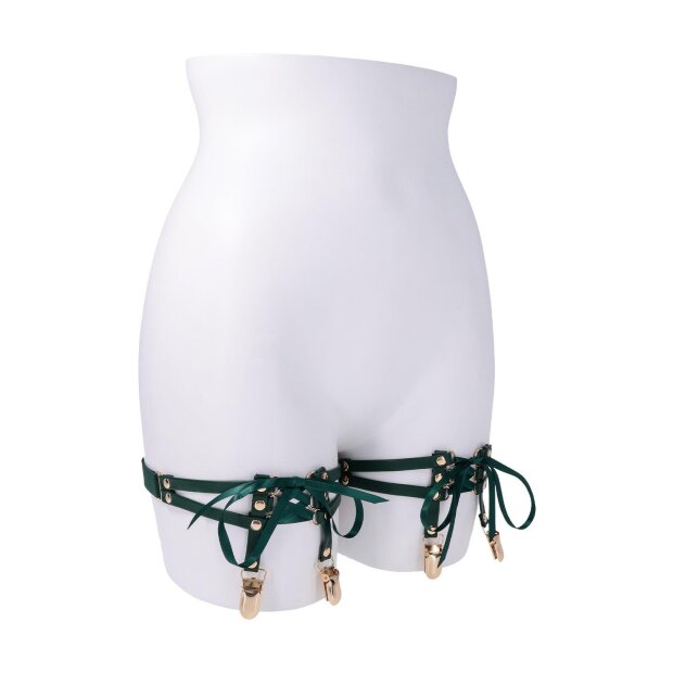 Sportsheets Indica Lace-Up Garters Green One Size