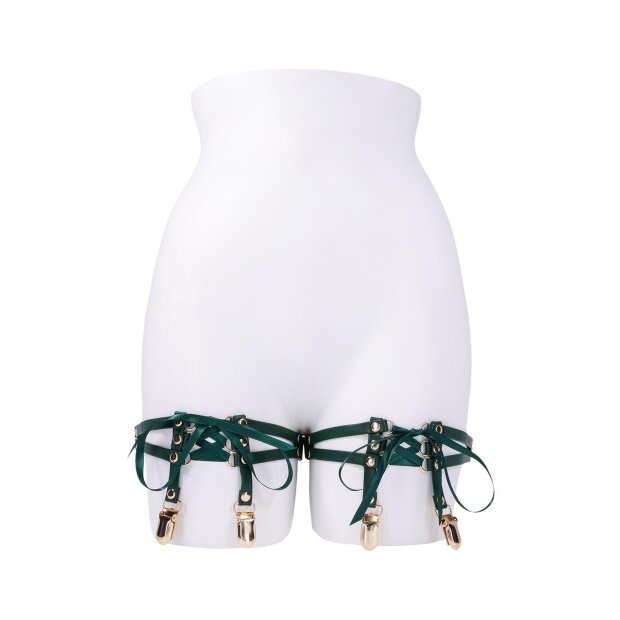 Sportsheets Indica Lace-Up Garters Green One Size