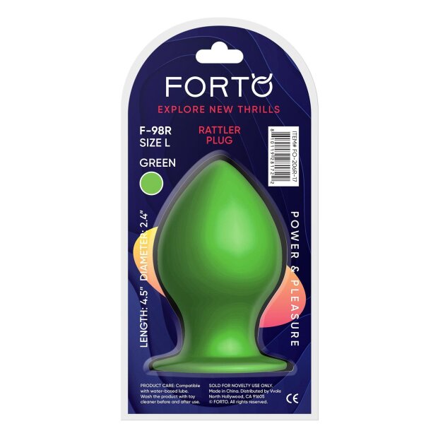 Forto F-98R Rattler Cone Plug Anal Large Vert Ø 6,1 cm