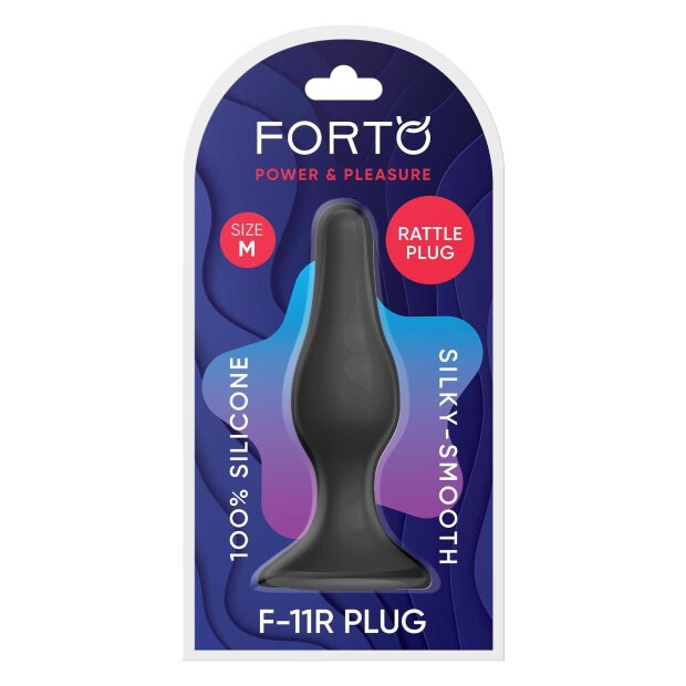 Forto F-11R Rattler Lungo Plug Anal Medium Noir Ø 3,3 cm